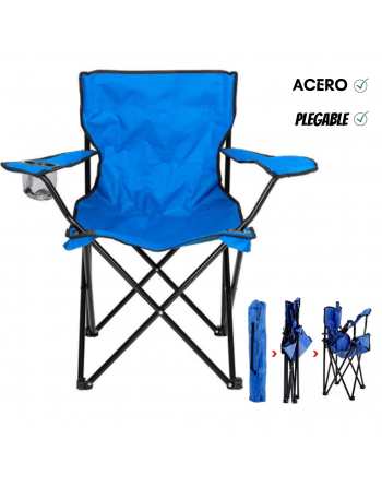 Silla Camping Plegable Azul