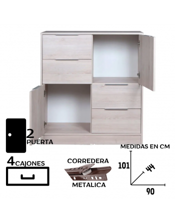 Comoda Murano 4 cajones 2...