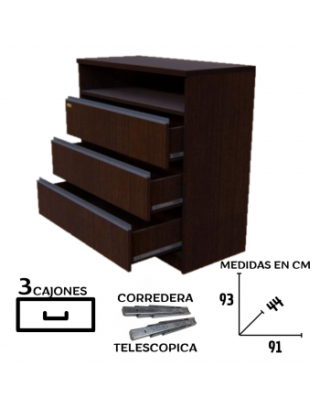 Comoda (EMC) 3 cajones Wengue