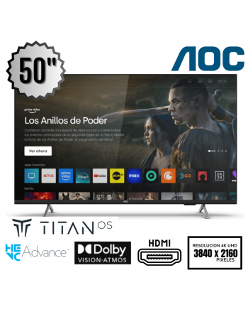 Smart TV AOC 50" 4K Titan...