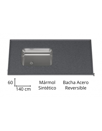 Mesada 140x60 sin socalo...