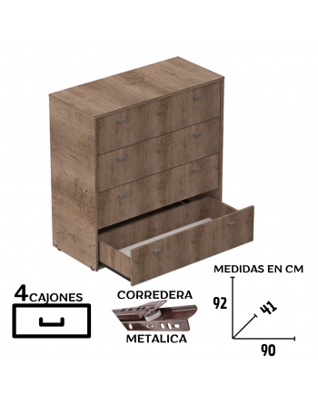 Comoda 4 cajones NATURE...