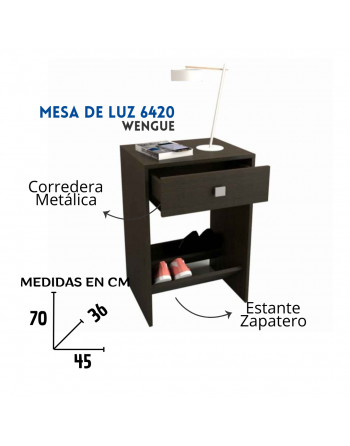 Mesa de Luz 1 cajón +...