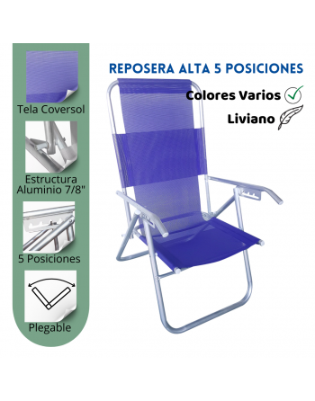 Reposera alta 5 posiciones...