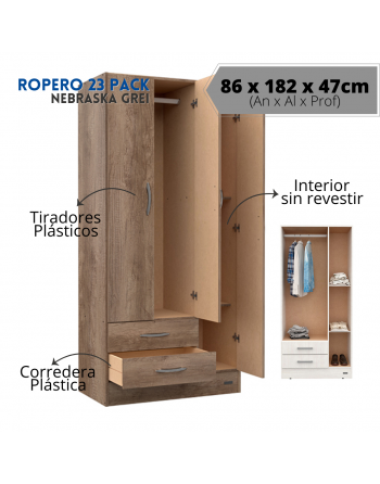 Placard 23 Pack 3 puertas 2...