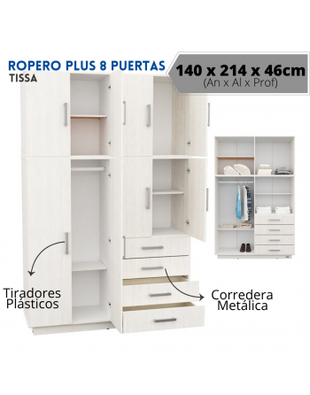 Placard 8 Puertas 4 Cajones...