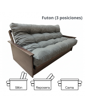 Futon 3 cuerpos Wengue +...