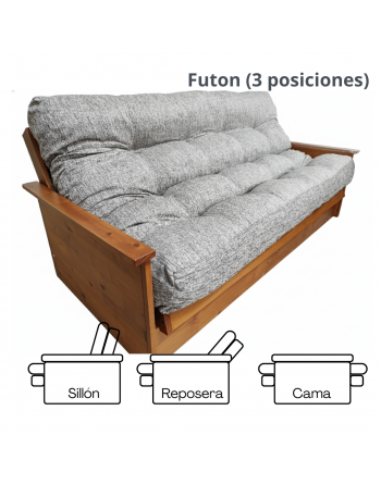 Futon 3 cuerpos Cedro+...