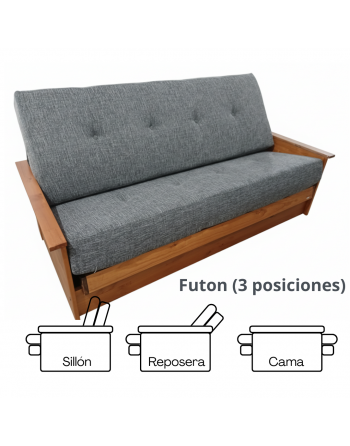Futon 3 cuerpos Cedro+...