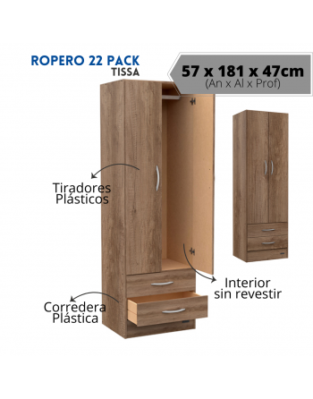 Placard 22 Pack 2 puertas 2...