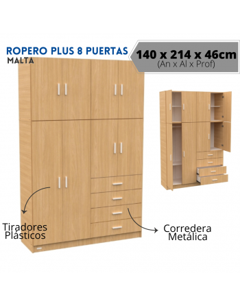 Placard 8 Puertas 4 Cajones...