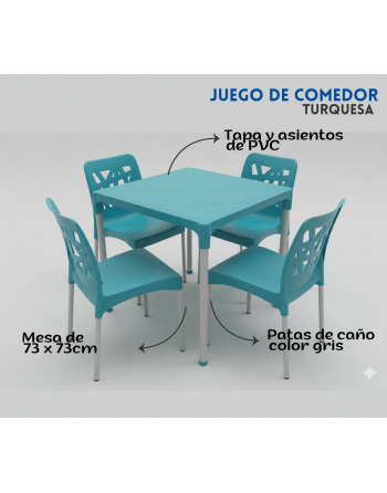 Combo mesa 73x73 + 4 sillas...