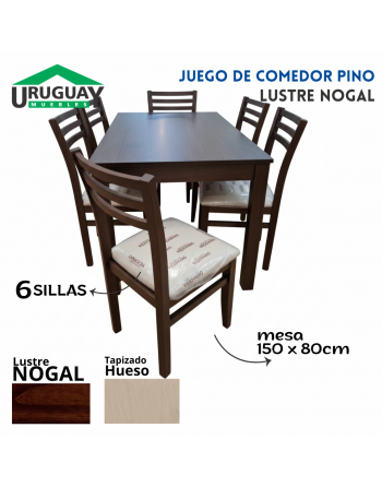 Combo Pino: mesa 150x80 + 6...