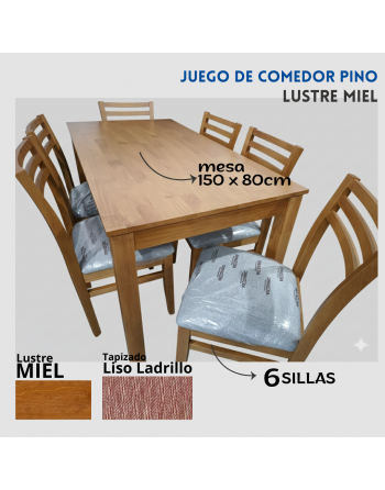 Combo Pino: mesa 150x80 + 6...