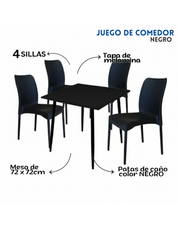 Combo mesa 72x72 + 4 sillas...