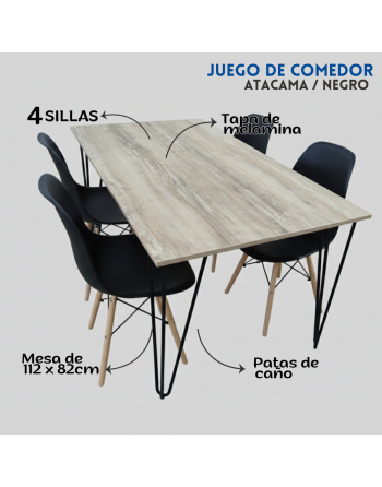 Combo Mesa 117cm Patas...