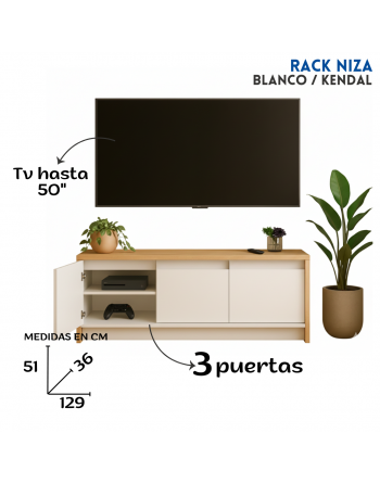 Rack tv Niza 1.30 Blanco...