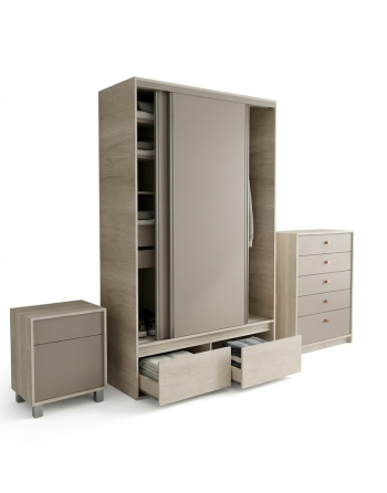 Combo Dormitorio Nevado Gris