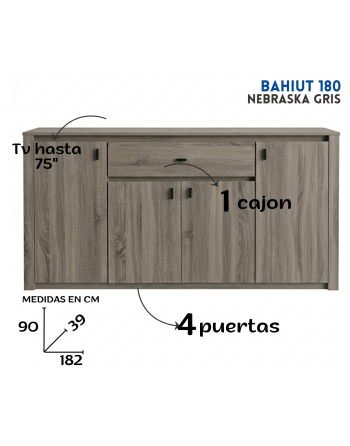 Bahiut 4 Puertas 1 Cajón...