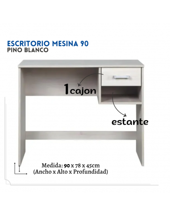 Escritorio Mesina 90cm Pino...