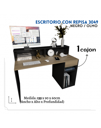 Escritorio con repisa Ancho...