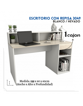 Escritorio con repisa Ancho...