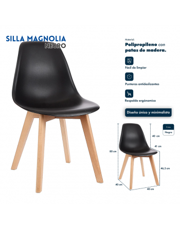Silla Magnolia Negra patas...