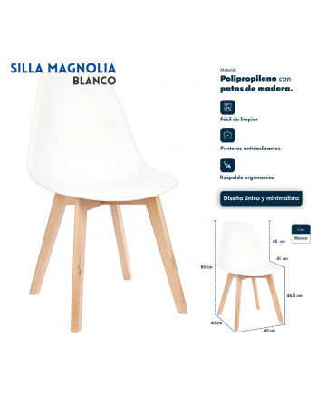 Silla Magnolia Blanca patas...
