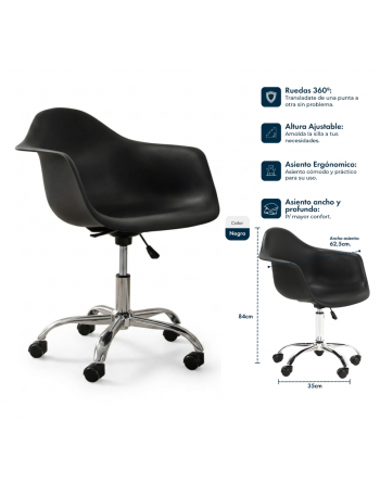 Sillón Eames Oficina Negro...