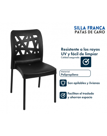 Silla Plástica Franca Negra...