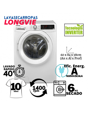 Lavasecarropas Longvie 10kg...