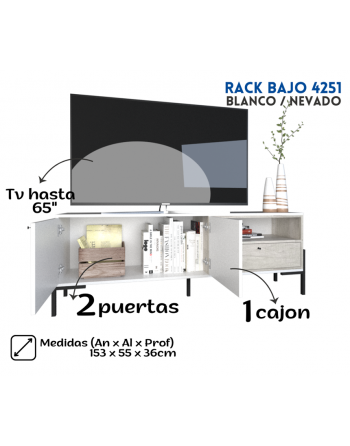 Rack 2 Puertas 1 Cajón...