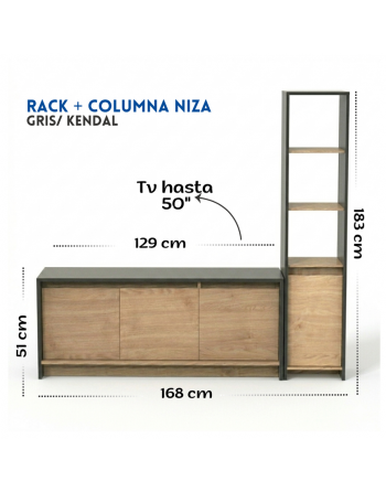 Rack + Columna Niza Gris...