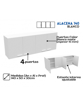 ALACENA 1.40 MTS. BLANCO...