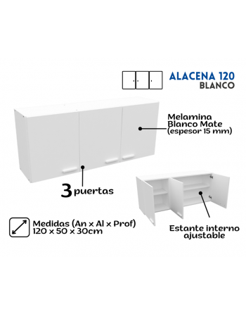 ALACENA 1.20 MTS. BLANCO...