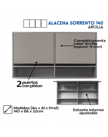 ALACENA SORRENTO 1.40 MTS....
