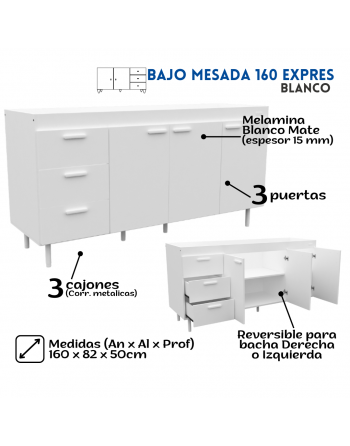 Bajo mesada express 160cm...