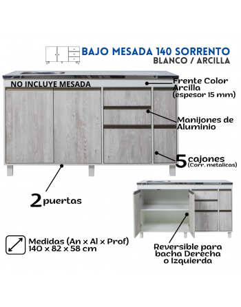 Bajo Mesada Sorrento 140cm...