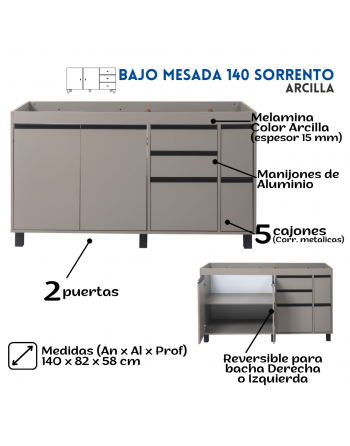 Bajo Mesada Sorrento 140cm...