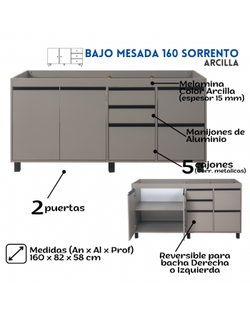 Bajo Mesada Sorrento 160cm...