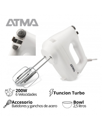 Batidora de Mano Atma 200w...
