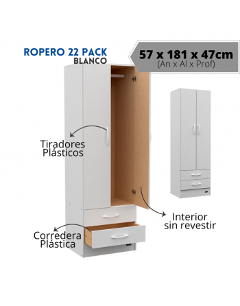 Placard 22 Pack 2 puertas 2...