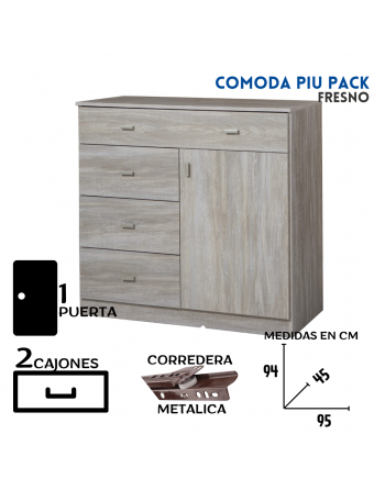 Comoda Piu Pack 4 cajones 1...