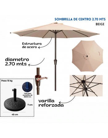 Sombrilla Reforzada 2.70mts...