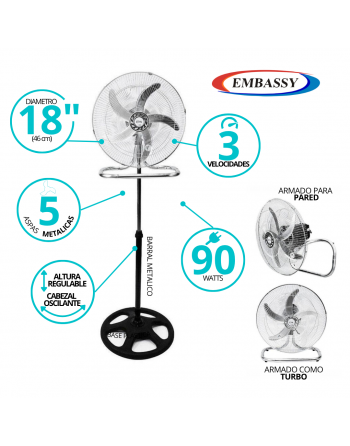 Ventilador Embassy 3en1 18"