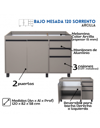 Bajo Mesada Sorrento 120cm...